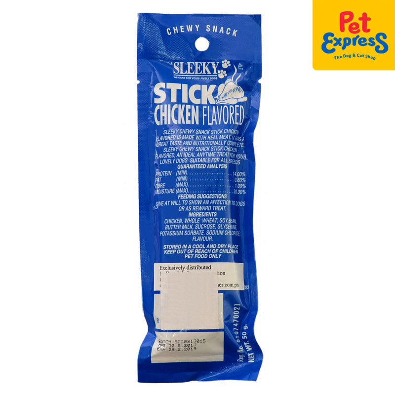 Sleeky Chewy Snack Stick Chicken Dog Treats 50g (2 packs)_back