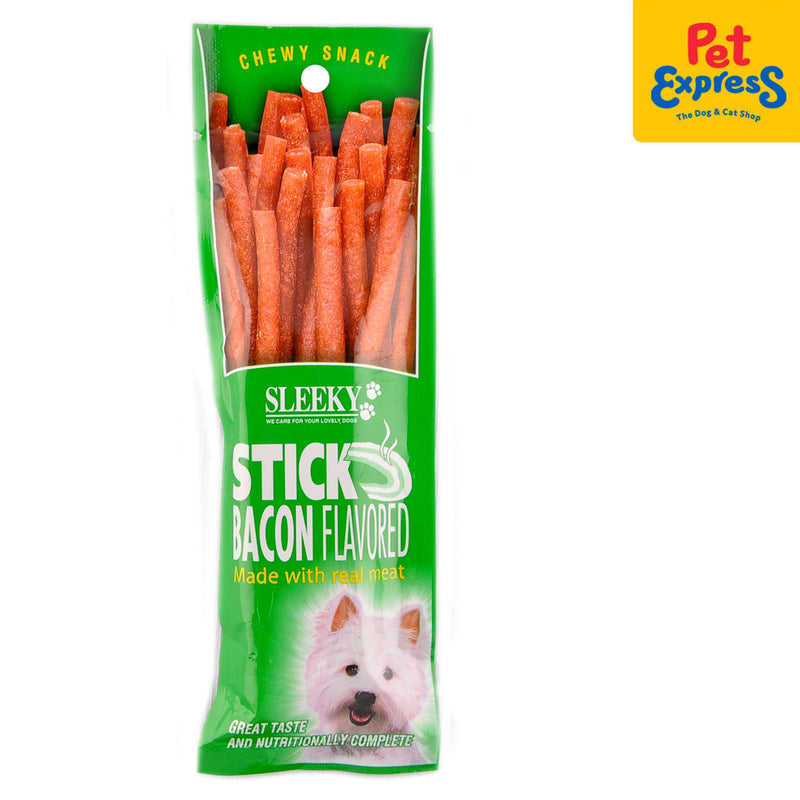 Sleeky Chewy Snack Stick Bacon Dog Treats 50g (2 packs)_front