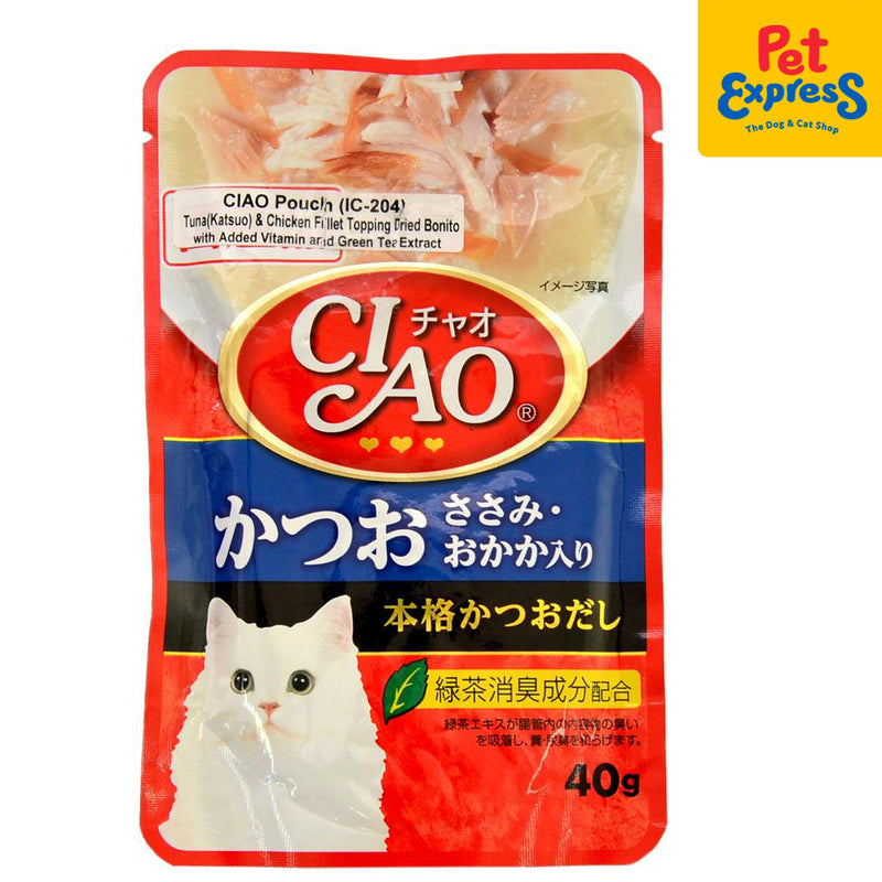 Ciao Tuna and Chicken Fillet Bonito Wet Cat Food 40g (IC-204) (16 pouches)