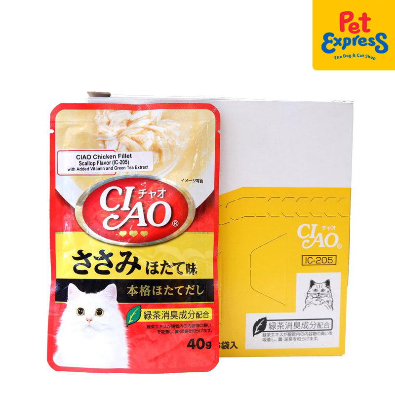 Ciao Chicken Fillet Scallop Wet Cat Food 40g (IC-205) (16 pouches)