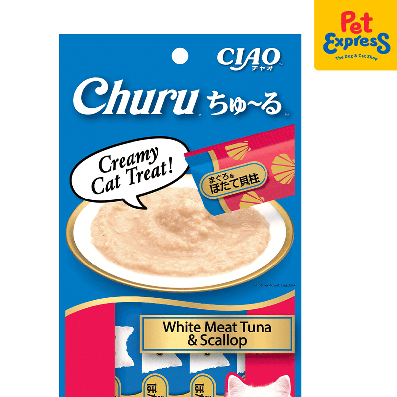 Ciao Churu White Tuna and Scallop Cat Treats 14gx4 (SC-77) (2 packs)