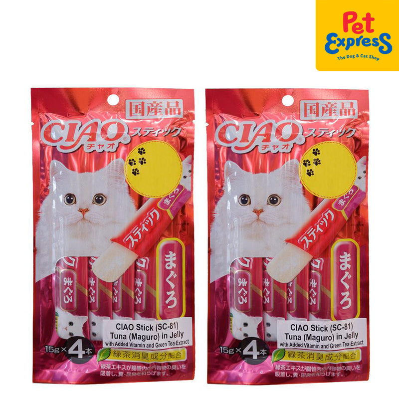 Ciao Jelly Stick Tuna Maguro Cat Treats 15gx4 (SC-81) (2 packs)