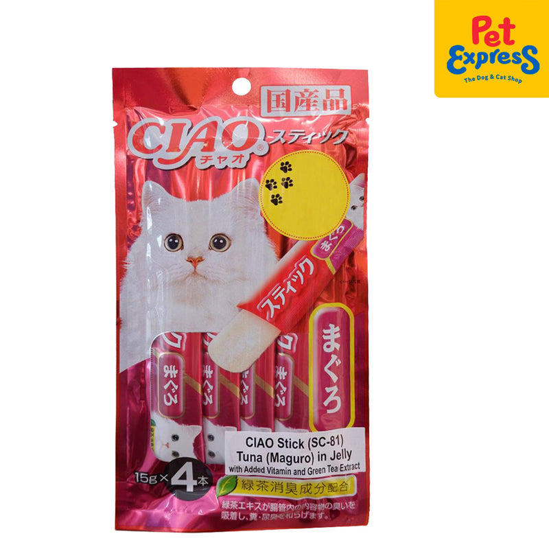 Ciao Jelly Stick Tuna Maguro Cat Treats 15gx4 (SC-81) (2 packs)
