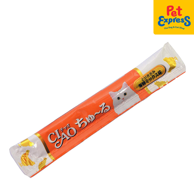 Ciao Churu Chicken Fillet Seafood Green Tea Singles Cat Treats 14g (10 pcs)