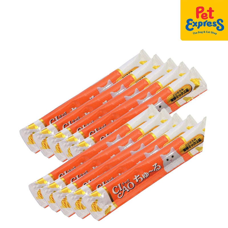 Ciao Churu Chicken Fillet Seafood Green Tea Singles Cat Treats 14g (10 pcs)
