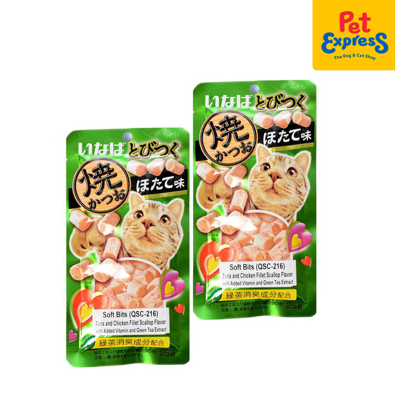 Inaba Soft Bits Tuna and Chicken Fillet Scallop Cat Treats 25g (QSC-216) (2 packs)