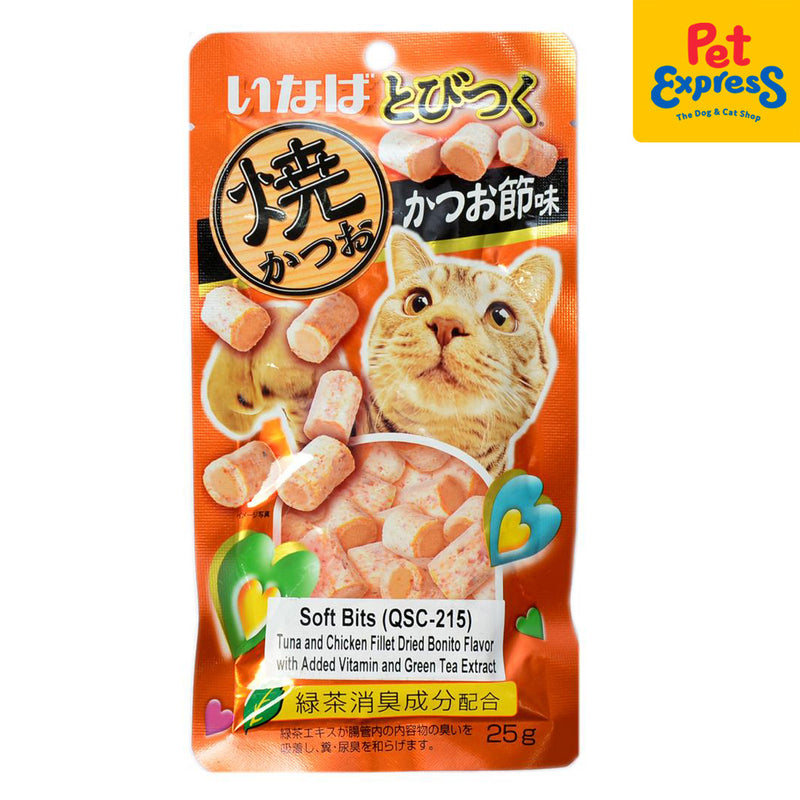 Inaba Soft Bits Tuna and Chicken Fillet Bonito Cat Treats 25g (QSC-215) (2 packs)