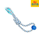 Approved Knotted Houndstooth Loop with Spike Ball Dog Toy Blue