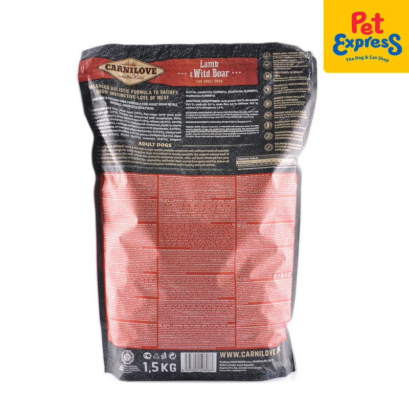 Carnilove Adult Lamb and Wild Boar Dry Dog Food 1.5kg