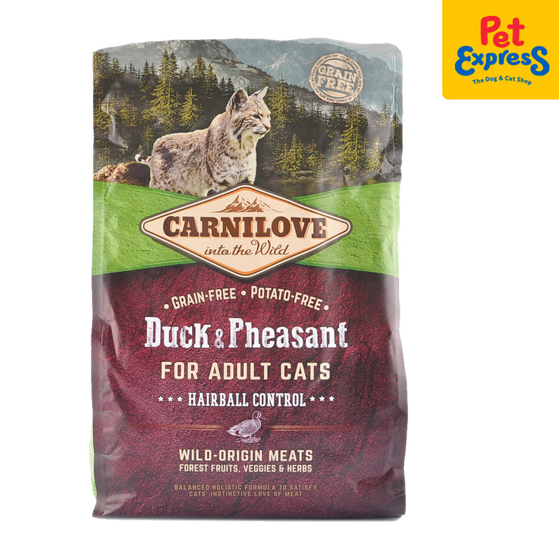 Carnilove Adult Duck and Pheasant Hairball Control Dry Cat Food 2kg