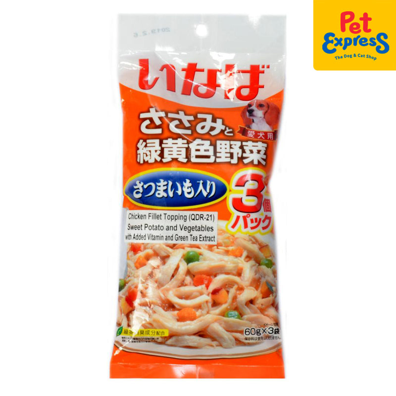 Inaba Grilled Chicken Fillet Sweet Potato Vegetables Wet Dog Food 60gx3 (QDR-21) (3 packs)
