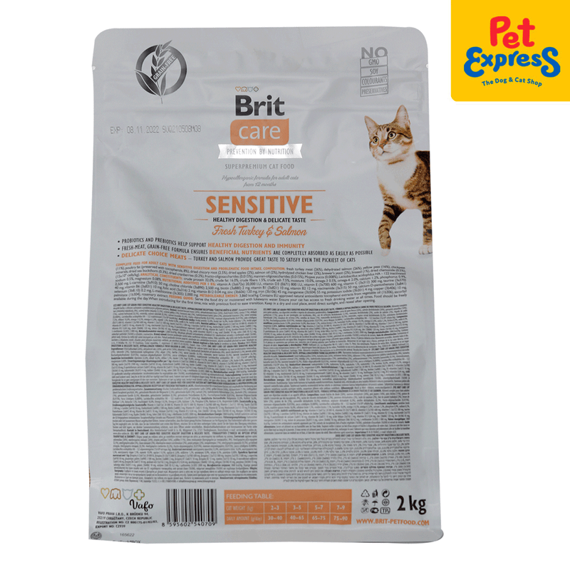 Brit Care Adult Sensitive Healthy Digestion and Delicate Taste Dry Cat Food 2kg