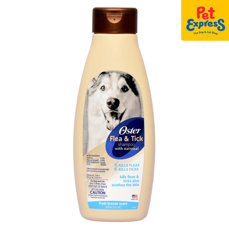 Oster Oatmeal Naturals Flea and Tick Fresh Breeze Dog Shampoo 532ml