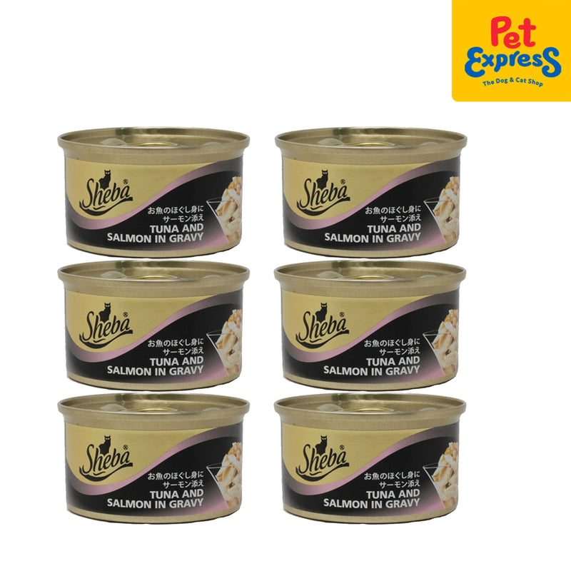 Sheba Tuna and Salmon in Gravy Wet Cat Food 85g (6 cans)