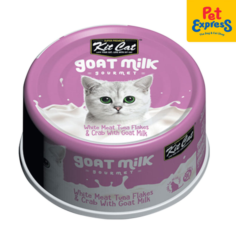 Kit Cat Goat Milk Gourmet Tuna and Crab Wet Cat Food 70g (6 cans)