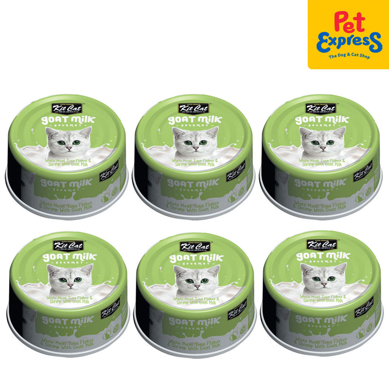 Kit Cat Goat Milk Gourmet Tuna and Shrimp Wet Cat Food 70g (6 cans)