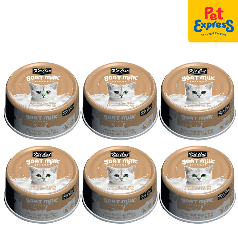 Kit Cat Goat Milk Gourmet Tuna and Cheese Wet Cat Food 70g (6 cans)