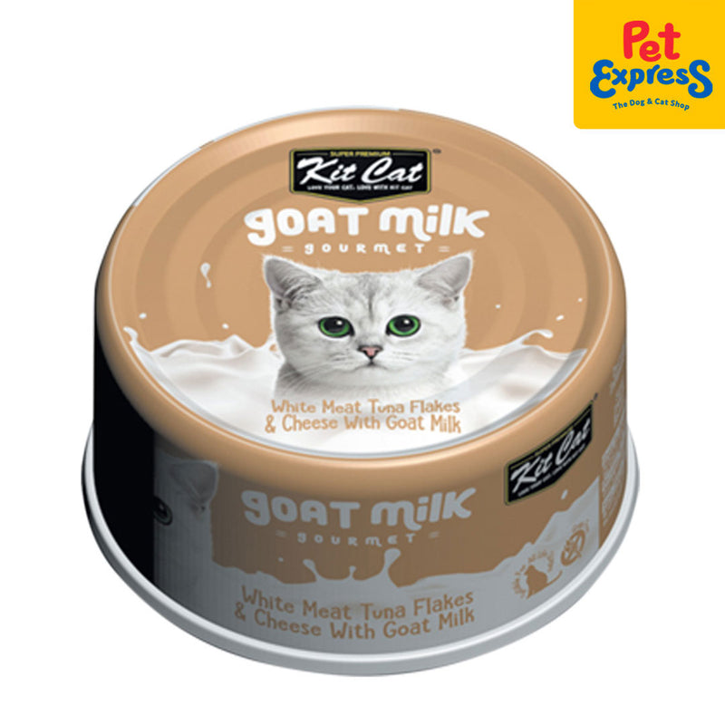 Kit Cat Goat Milk Gourmet Tuna and Cheese Wet Cat Food 70g (6 cans)