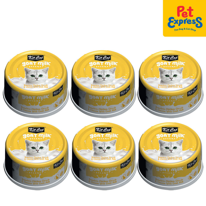 Kit Cat Goat Milk Gourmet Chicken and Cheese Wet Cat Food 70g (6 cans)