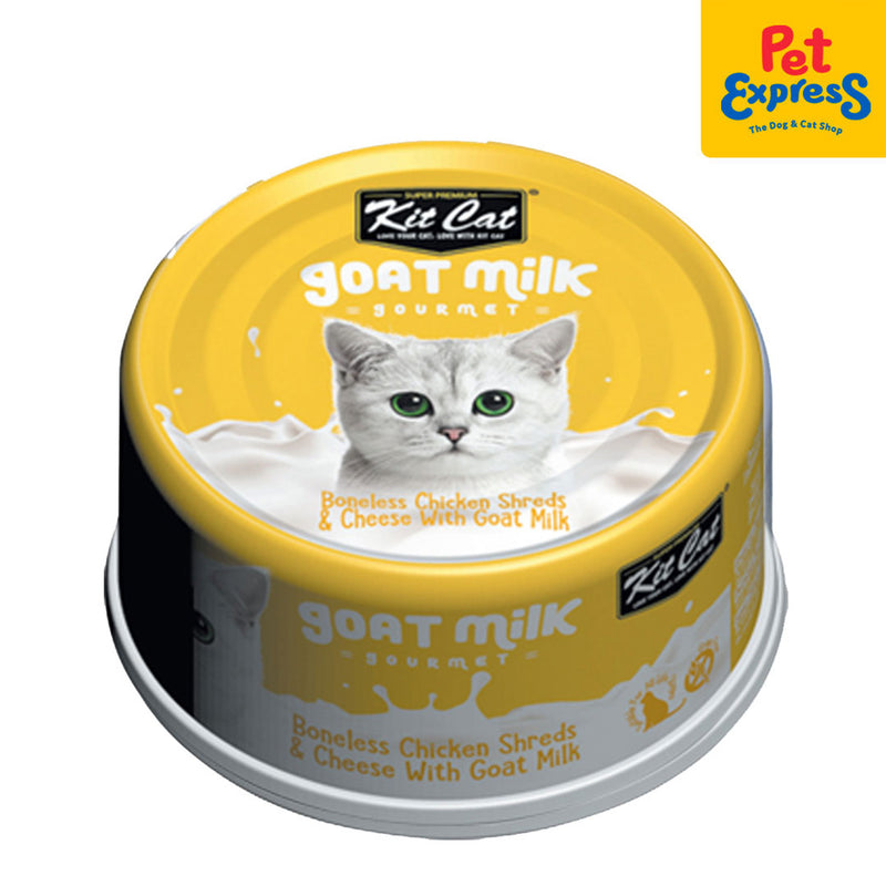 Kit Cat Goat Milk Gourmet Chicken and Cheese Wet Cat Food 70g (6 cans)