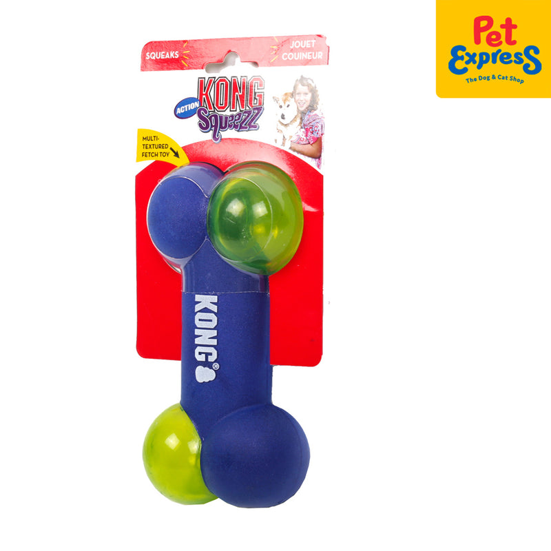 Kong Squeezz Action Bone Dog Toy Large Blue PSAB11