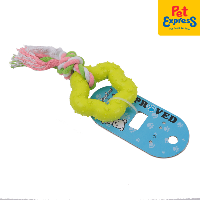 Approved Teether Star with Rope Dog Toy