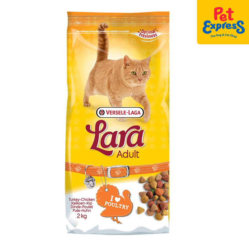 Lara Adult Poultry Turkey and Chicken Dry Cat Food 2kg