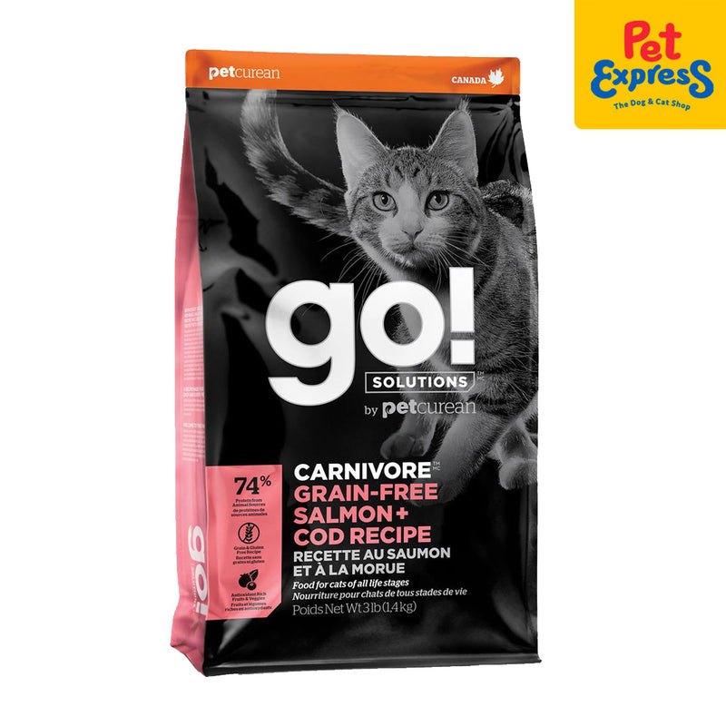 Go! Solutions Carnivore Grain Free Salmon and Cod Recipe Dry Cat Food 3lbs