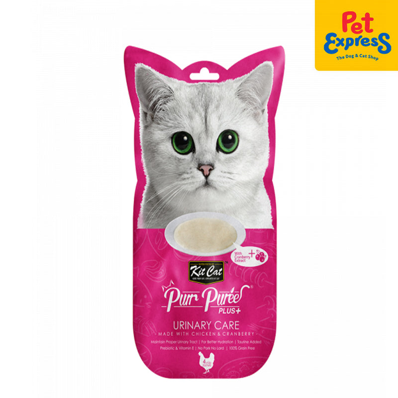 Kit Cat Purr Puree Plus Chicken Urinary Care Cat Treats 15gx4 (2 packs)
