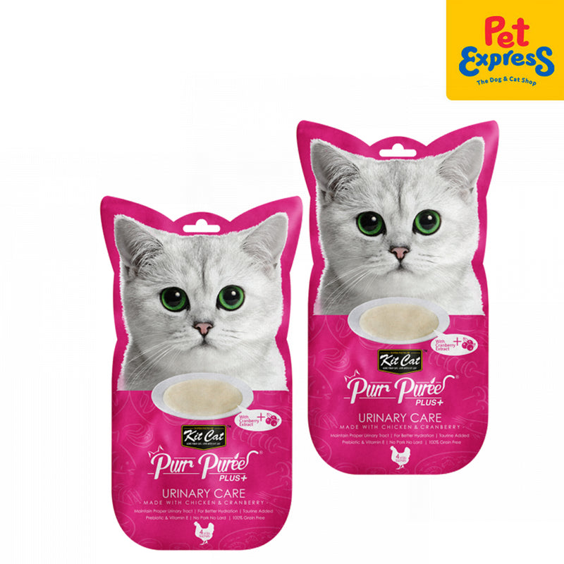 Kit Cat Purr Puree Plus Chicken Urinary Care Cat Treats 15gx4 (2 packs)