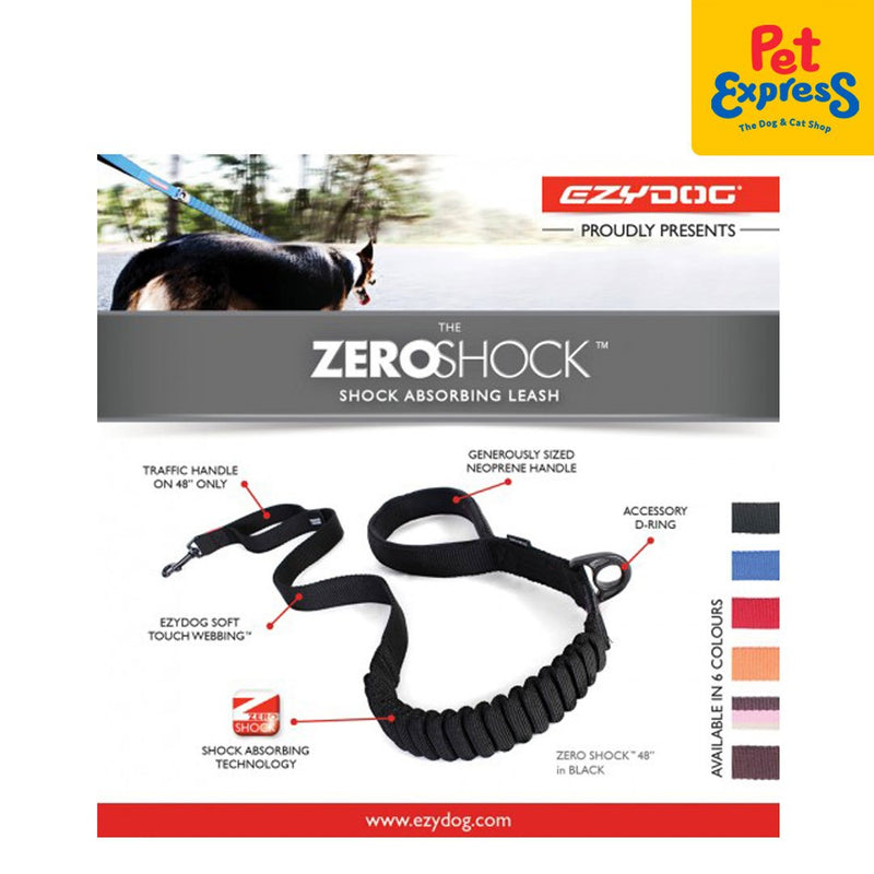 EzyDog Zero Shock Dog Leash 25 inches Blue