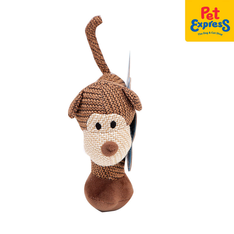 Approved Plush Brown Monkey Dog Toy_front
