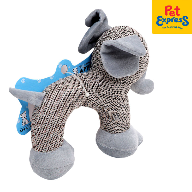 Approved Plush Gray Elephant Dog Toy_back