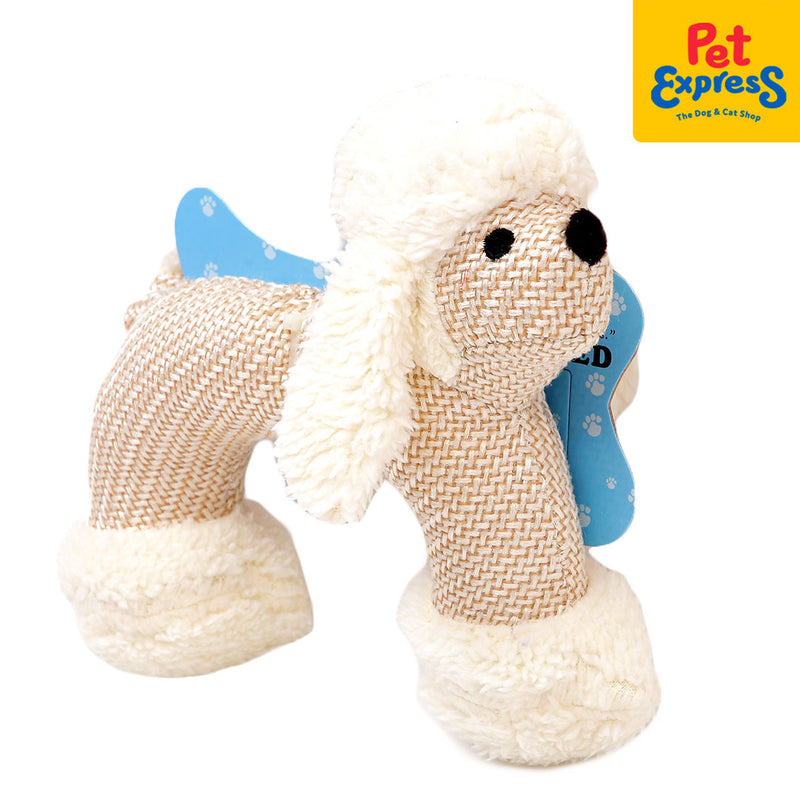 Approved Plush White Dog Dog Toy_side a