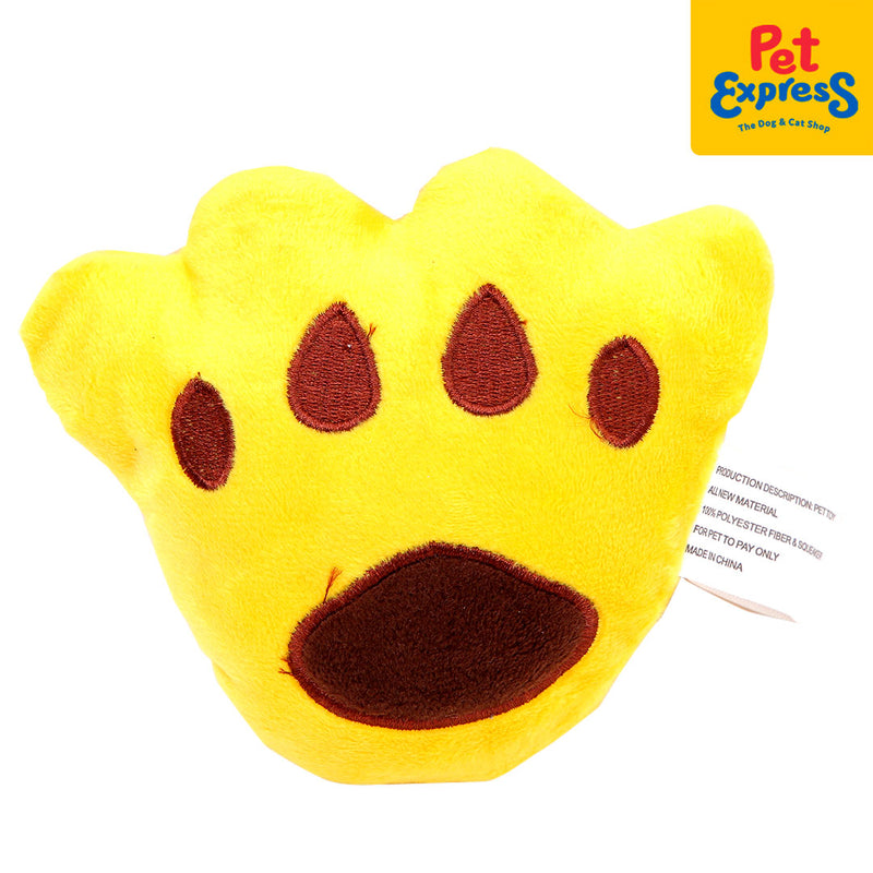 Approved Plush Paw Shape Dog Toy Yellow_front