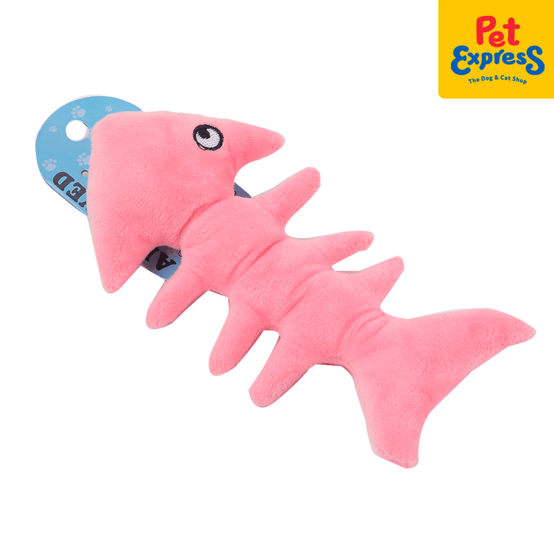 Approved Plush Fish Bone Dog Toy Pink_main