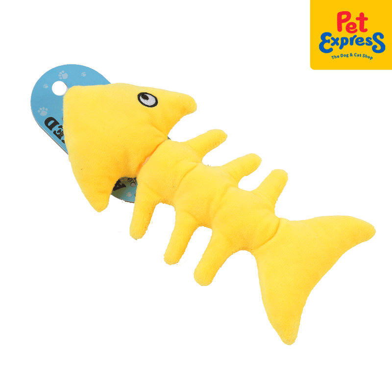 Approved Plush Fish Bone Dog Toy Yellow_main