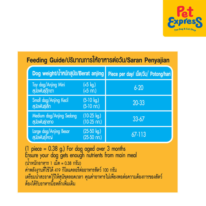 Pedigree Tasty Bites Pockets Milk Dog Treats 60g_feeding guide