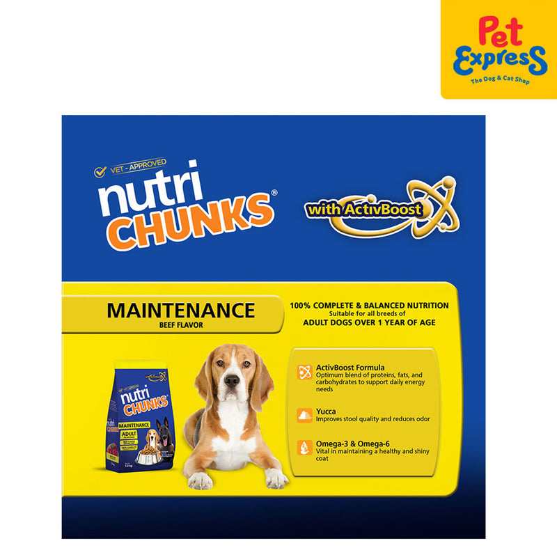 Nutri Chunks Adult Maintenance Beef Dry Dog Food 5kg