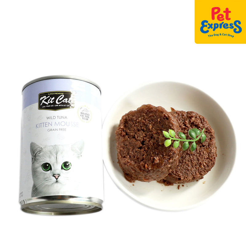 Kit Cat Grain Free Kitten Mousse Wet Cat Food 400g (2 cans)