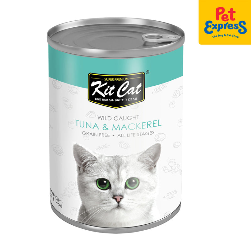 Kit Cat Grain Free Tuna and Mackerel Wet Cat Food 400g (2 cans)