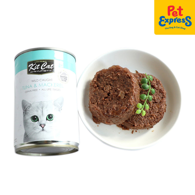 Kit Cat Grain Free Tuna and Mackerel Wet Cat Food 400g (2 cans)
