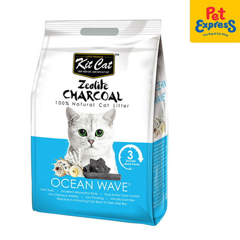 Kit Cat Zeolite Charcoal Ocean Wave Cat Litter 4kg