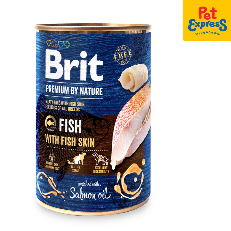 Brit Premium by Nature Fish with Fish Skin Wet Dog Food 400g (2 cans)