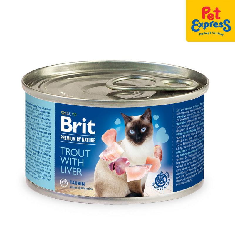 Brit Premium by Nature Trout with Liver Wet Cat Food 200g (2 cans)