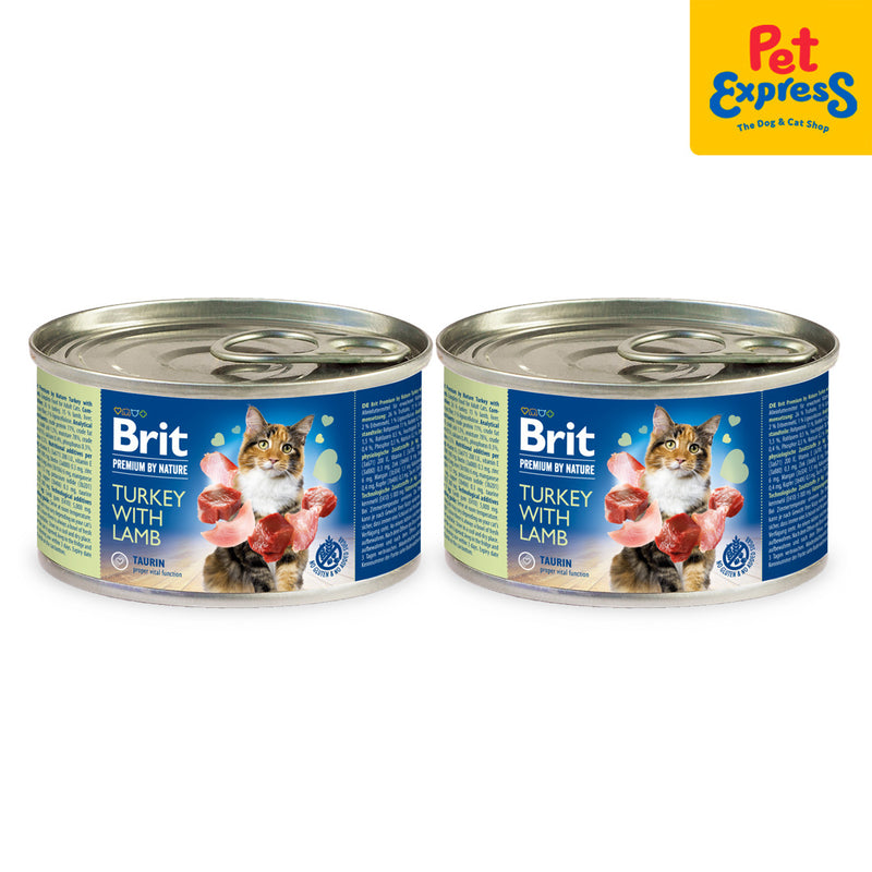 Brit Premium by Nature Turkey with Lamb Wet Cat Food 200g (2 cans)