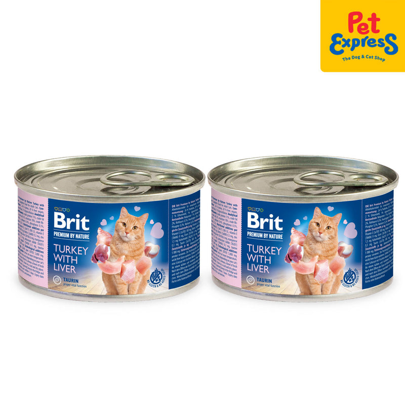 Brit Premium by Nature Turkey with Liver Wet Cat Food 200g (2 cans)