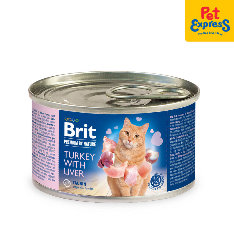 Brit Premium by Nature Turkey with Liver Wet Cat Food 200g (2 cans)