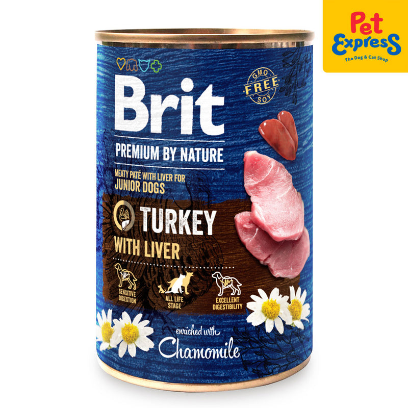 Brit Premium by Nature Puppy Turkey with Liver Wet Dog Food 400g (2 cans)