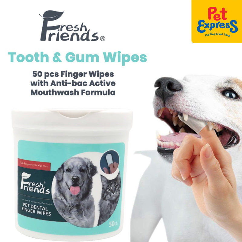 Fresh Friends Dental Finger Wipes 50s Pet Express